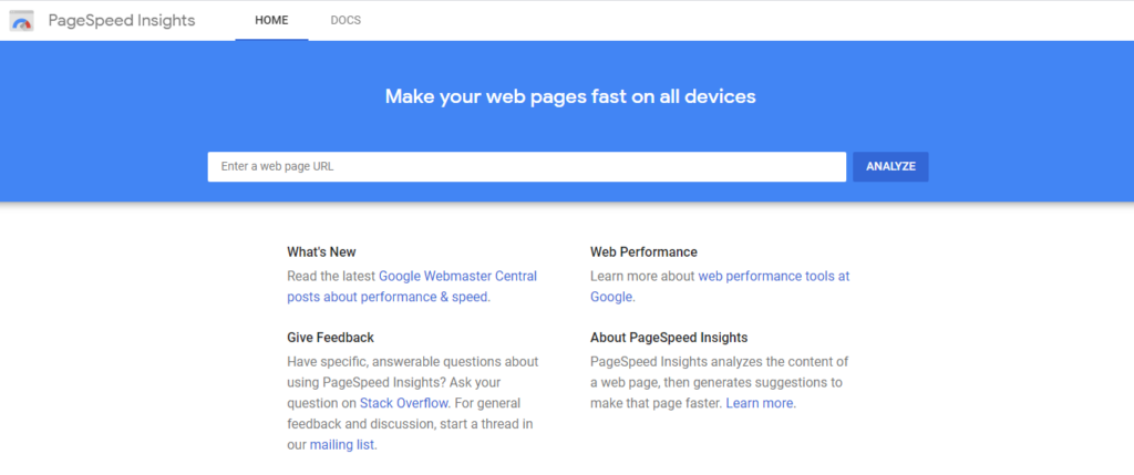Google page speed insights testa hastighet hemsida
